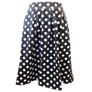 YIGE A-LINE RETRO POLKA DOT SKIRT BLACK AND WHITE SIZE 4 NEW WITH TAGS